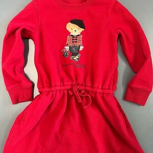 Kids Red Bear Graphic Dress 4T Polo Bear by Ralph Lauren